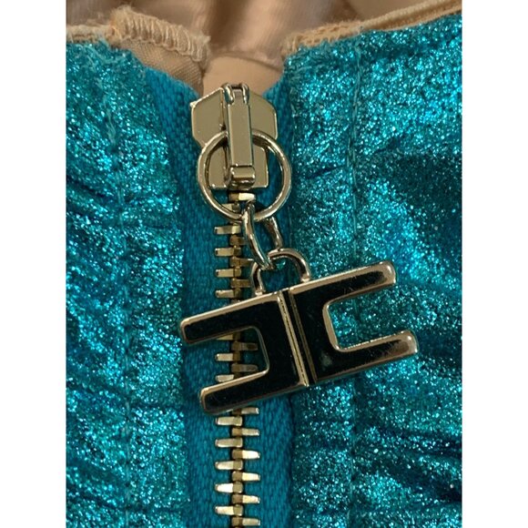 Elizabetta Franchi Metallic Blue Strapless Mini Dress EU 42 US 6 S Club 7030 - Picture 11 of 14